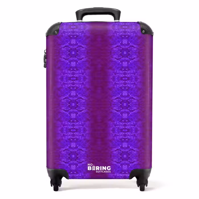 Valise - Peau de serpent violette à écailles symétriques