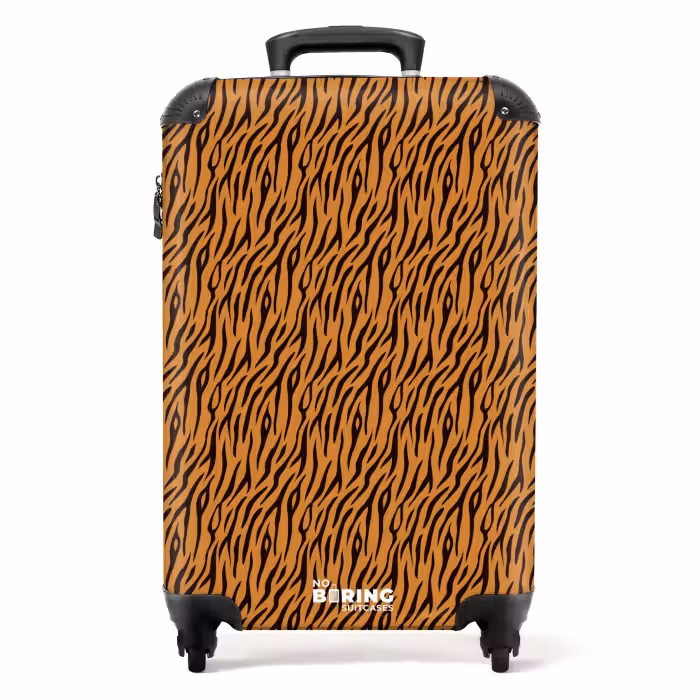 Valise - Rayures tigrées orange avec motif fluide