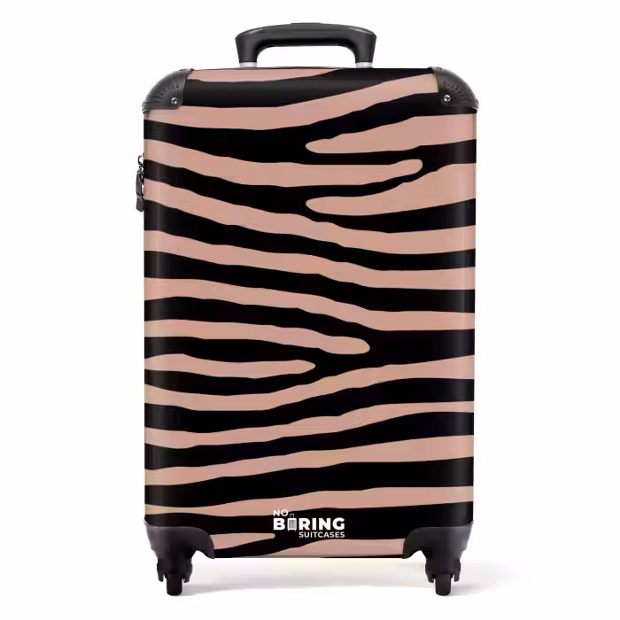 Valise - Rayures zébrées sur rose
