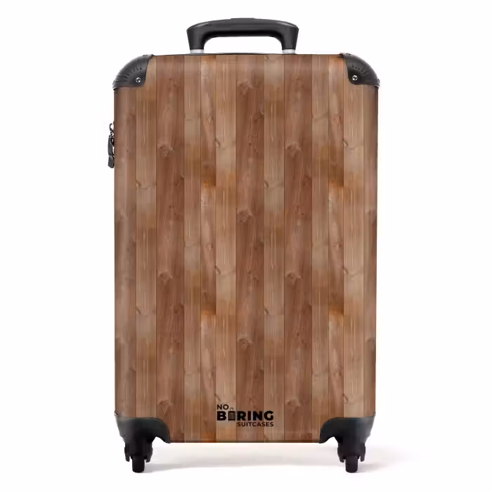 Valise - Rouge-brun avec texture de bois