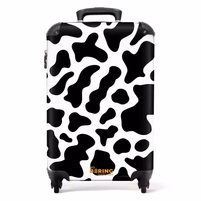 Valise - Taches de vache noires sur fond blanc