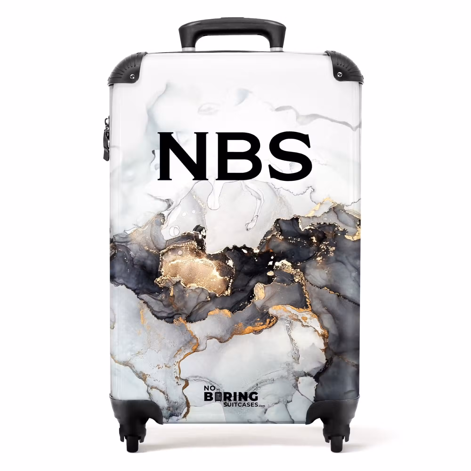 Valise -  Marbre noir et blanc avec de l'or