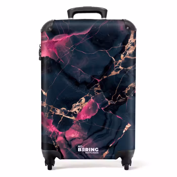 Valise - Marbre - Rose fluo en marbre foncé