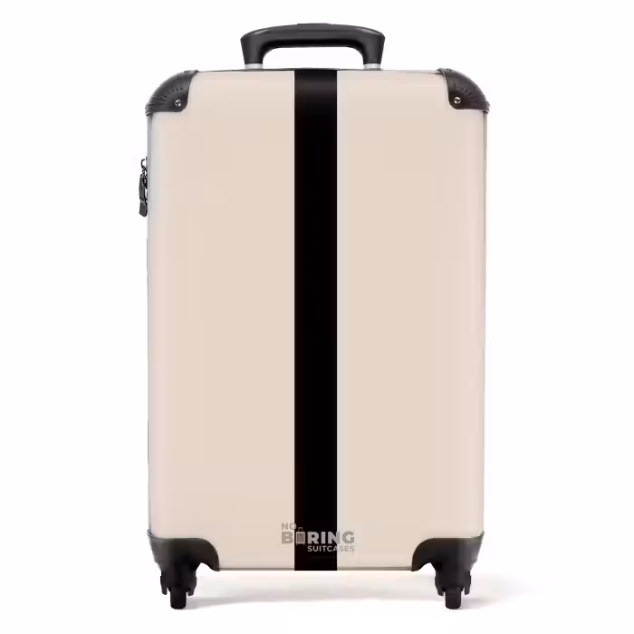 Valise - Minimal - Beige avec une bande noire