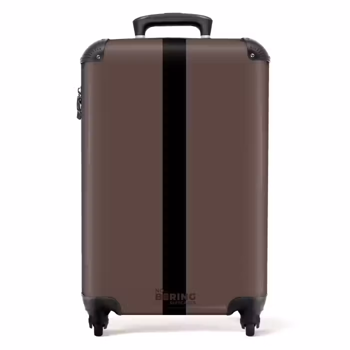 Valise - Minimal - Brun foncé avec une rayure noire