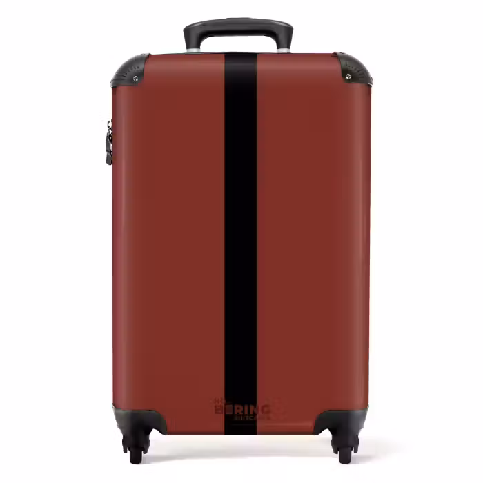 Valise - Minimal - Rouge foncé avec une bande noire