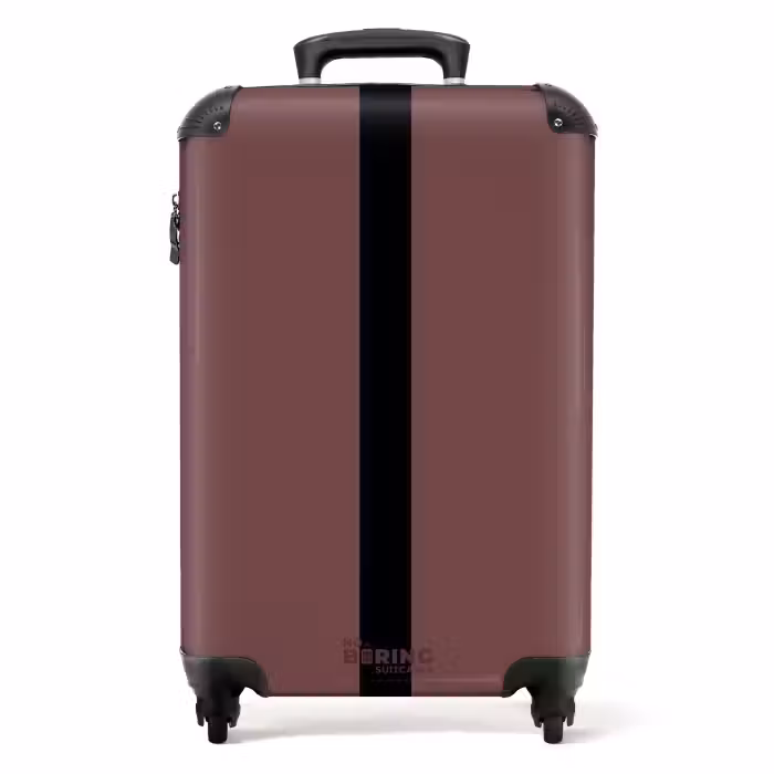 Valise - Minimal - Marron avec une rayure noire
