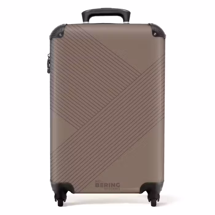Valise - Minimal - Lignes entrecroisées sur fond taupe foncé
