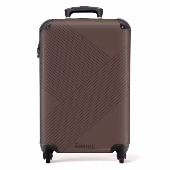 Valise - Minimal - Lignes entrecroisées sur fond brun foncé