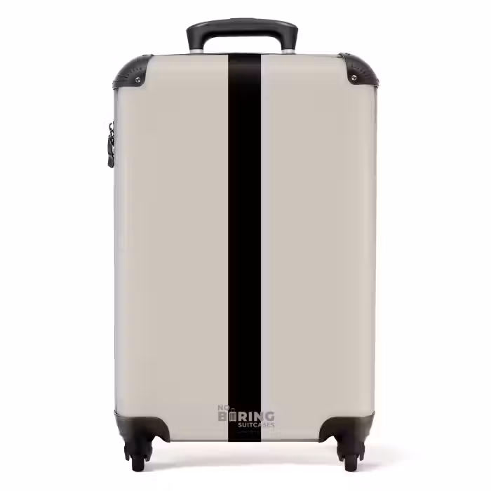 Valise - Minimal - Beige clair avec une rayure noire