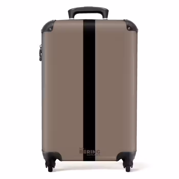 Valise - Minimal - Taupe avec bande noire