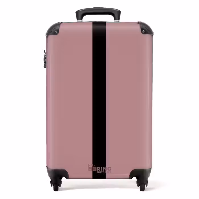 Valise - Minimal - Rose pâle avec une rayure noire
