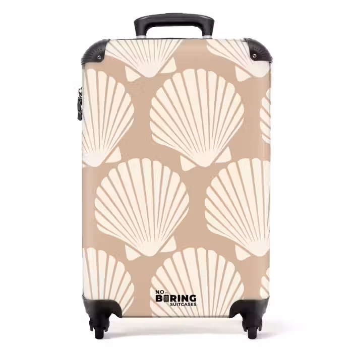 Valise - Motifs - Motif coquillage en beige clair
