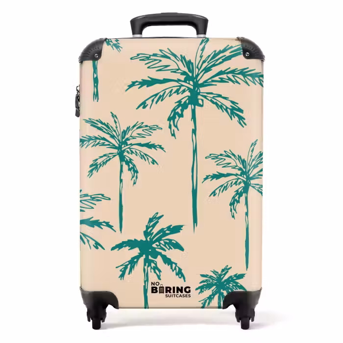 Valise - Motifs - Palmiers sur beige