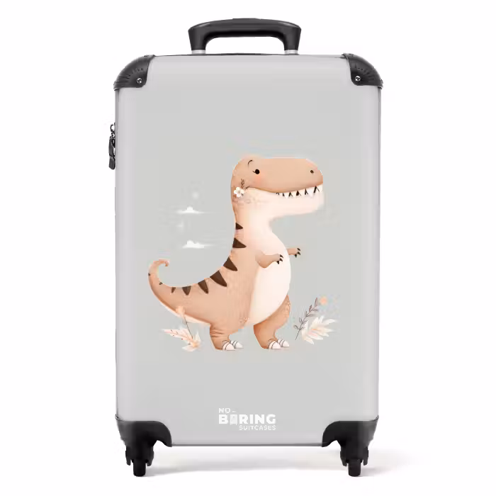 Valise - Dino en beige et gris