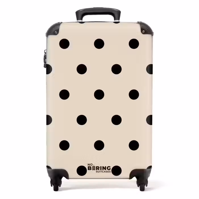 Valise - Fond beige avec points noirs