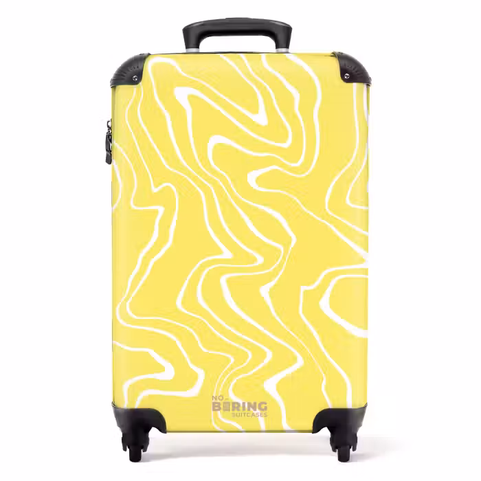 Valise - Fond jaune avec lignes blanches abstraites