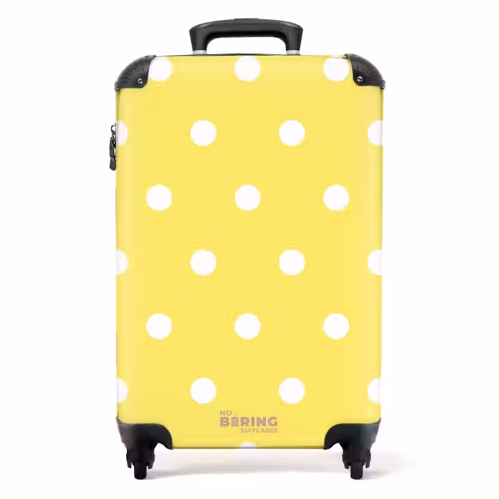 Valise - Fond jaune avec points blancs