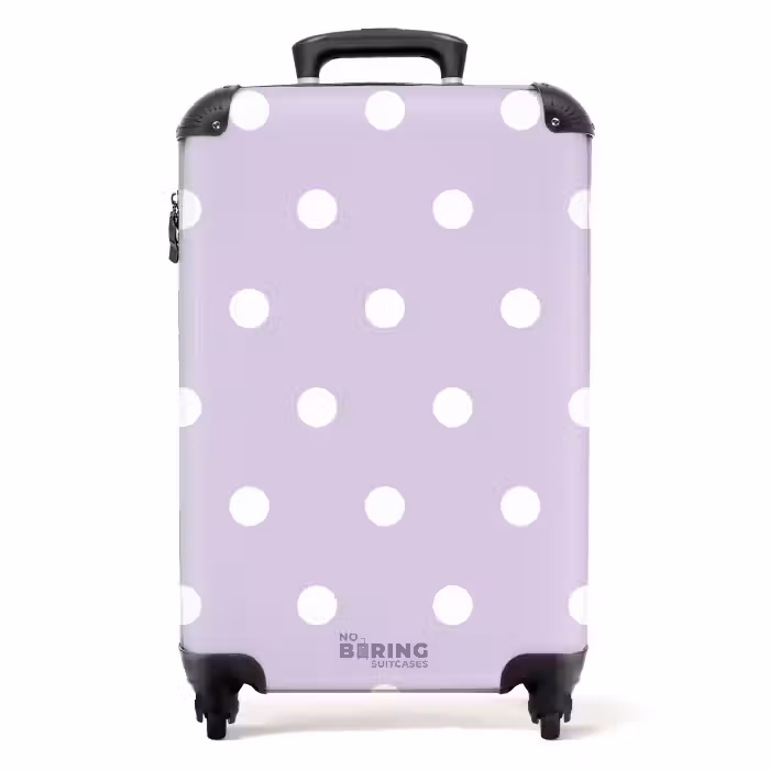 Valise - Fond violet clair avec des points blancs