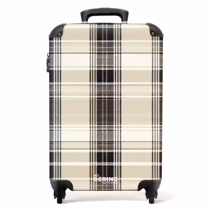 Valise - Motif à carreaux classique en beige