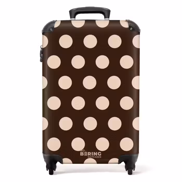 Valise - Motif à pois dans différentes nuances de brun
