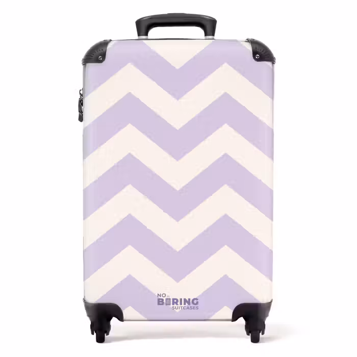 Valise - Motif en zigzag en violet et blanc