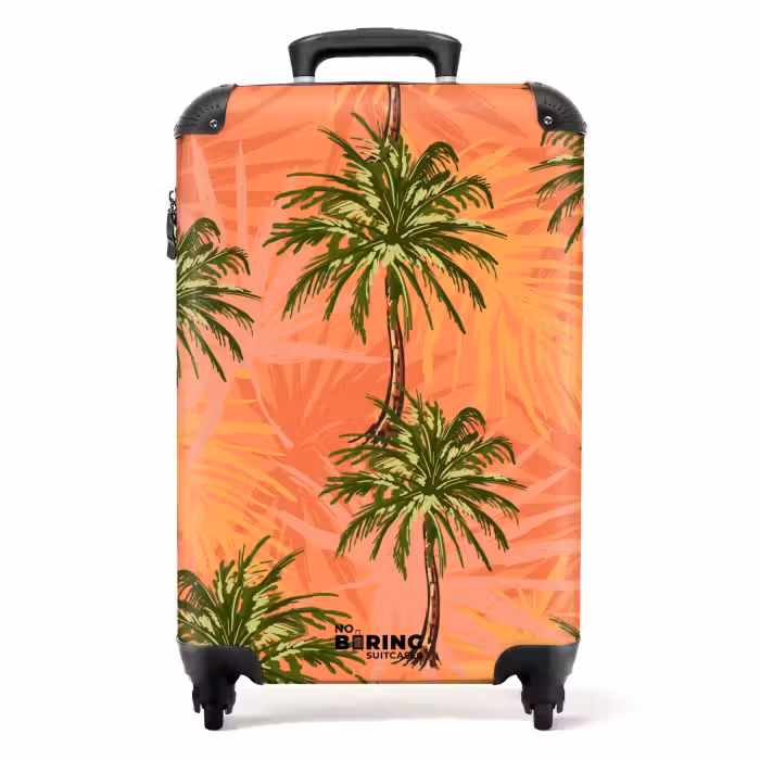 Valise - Palmiers sur fond lumineux.