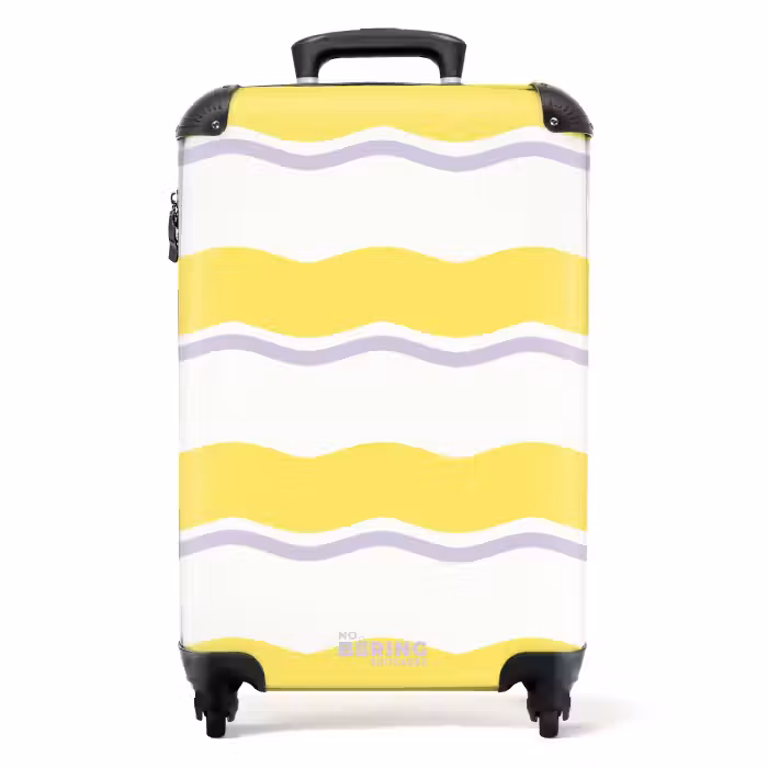 Valise - Rayures ondulées en violet et jaune