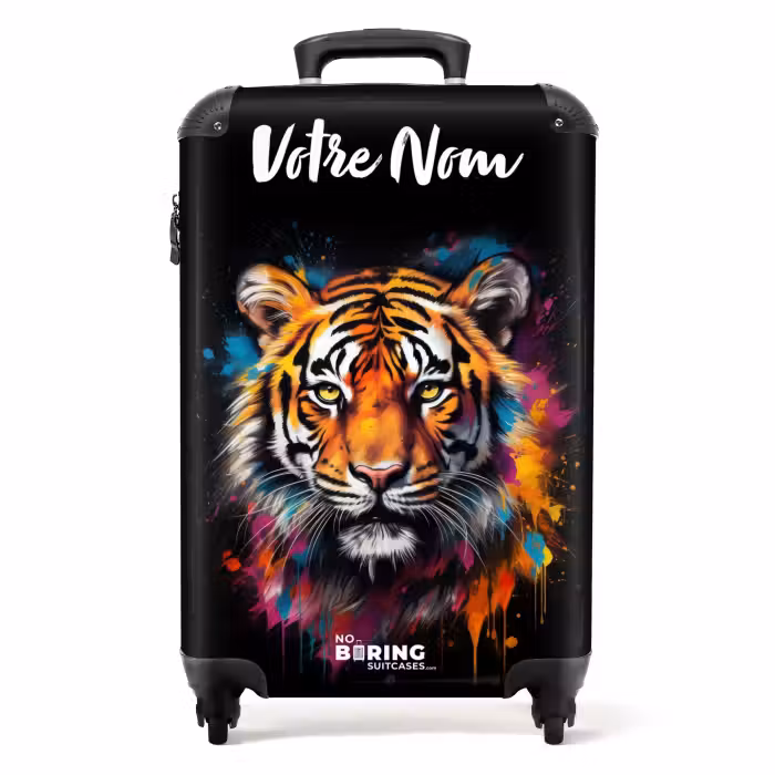 Valise avec nom - Le tigre comme œuvre d'art de rue