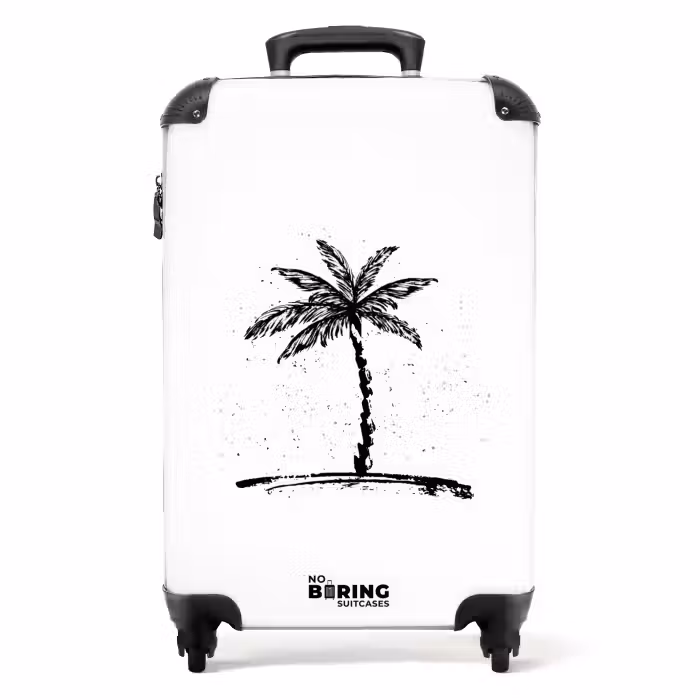 Valise - Palmiers - Palmier sur fond blanc