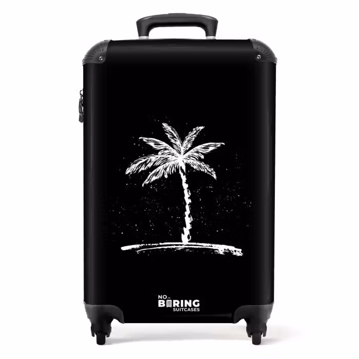 Valise - Palmiers - Palmier sur fond noir