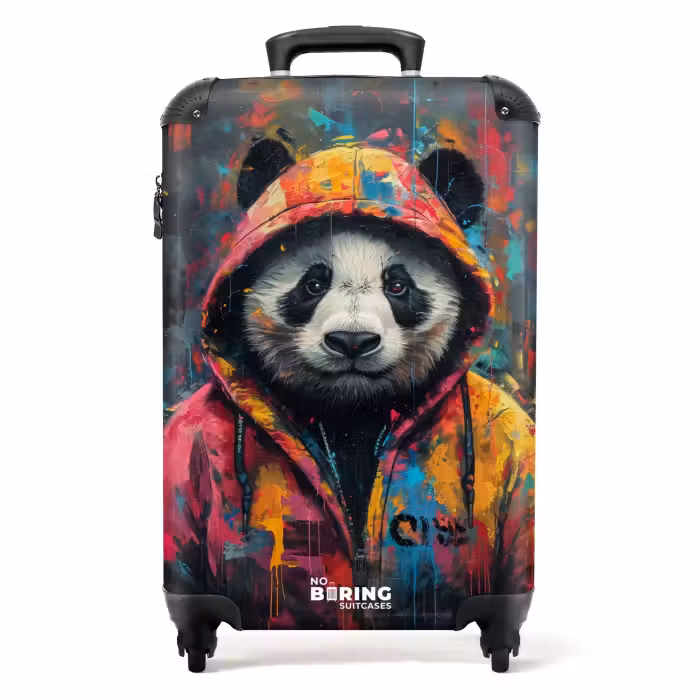 Valise - Panda avec pelage coloré et éclaboussures de peinture