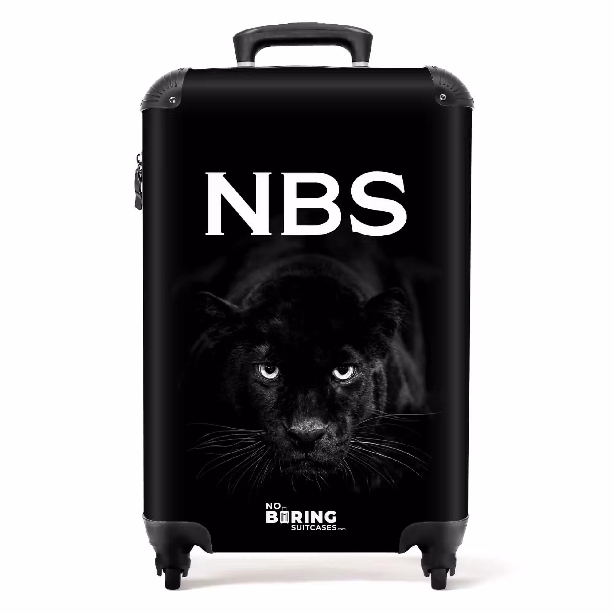 Valise -  Panthère noire en noir et blanc