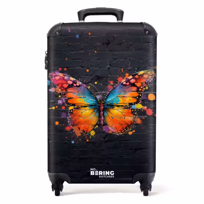 Valise - Papillon graffiti aux couleurs vives