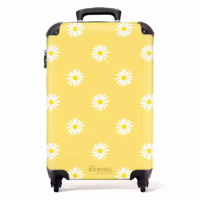 Valise - Pastel - Margites sur fond jaune pastel