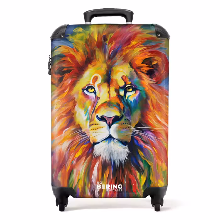 Valise - Portrait d'un lion à la peinture à l'huile colorée