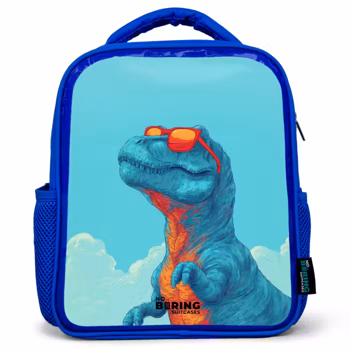 Sac à dos enfant - Bleu - Dino - Lunettes de soleil - Bleu
