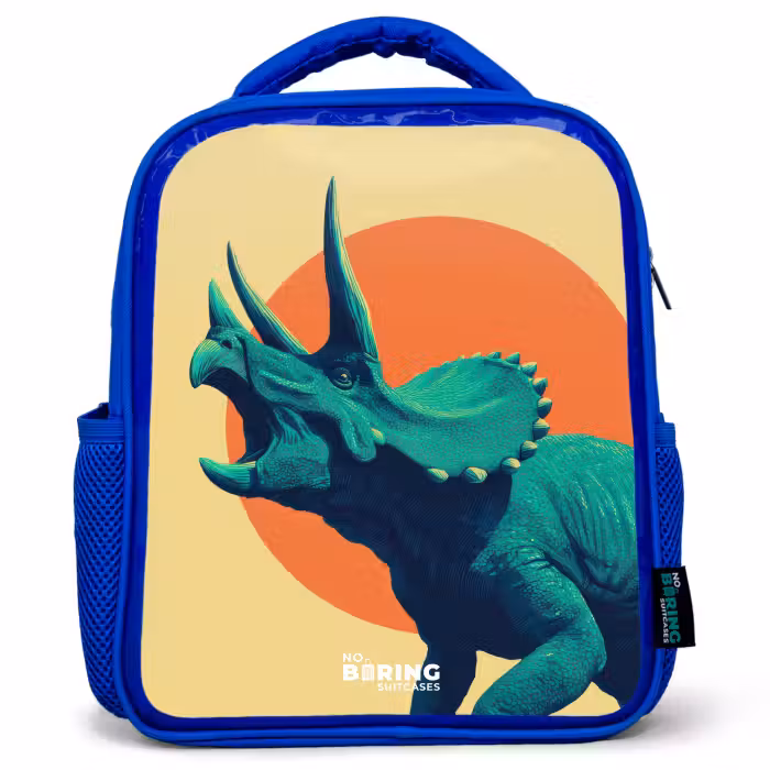 Sac à dos enfant - Bleu - Dino - Triceratops - Animal