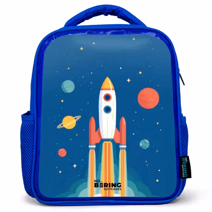 Sac à dos enfant - Bleu - Fusée - Planète - Étoiles - Multicolore