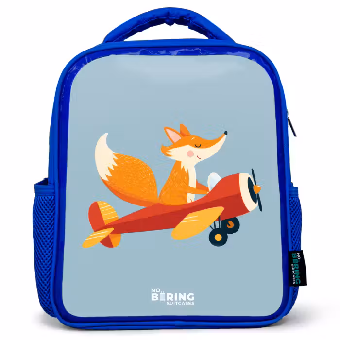 Sac à dos enfant - Bleu - Renard - Avion - Mouches