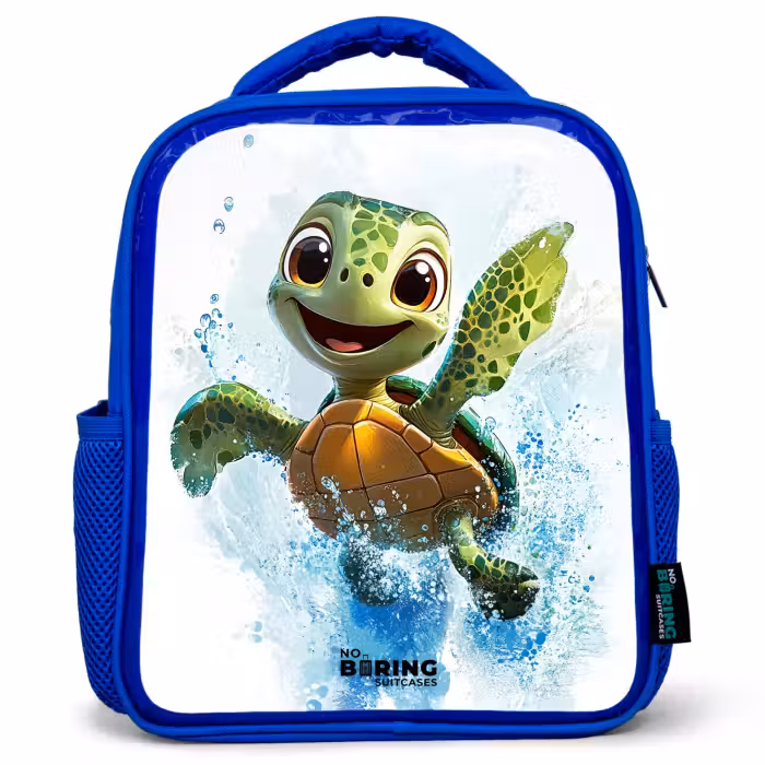 Sac à dos enfant - Bleu - Tortue - Eau - Vert