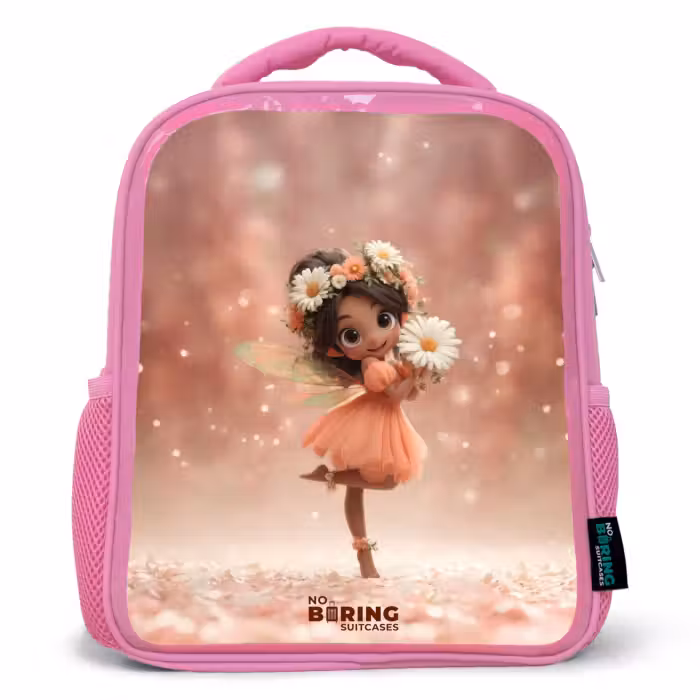 Enfant sac à dos - Rose - Fée avec marguerites