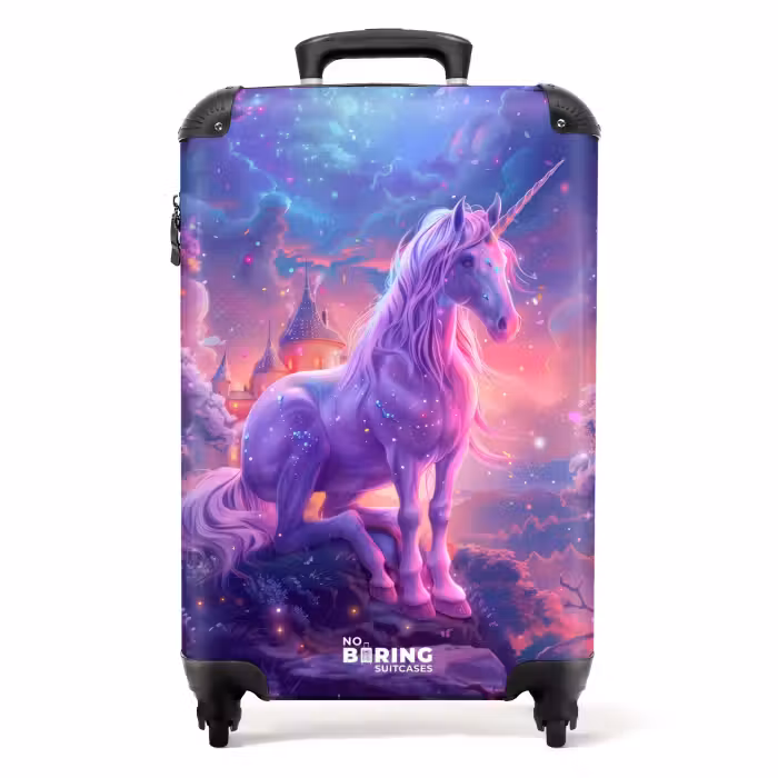 Valise - Licorne violette dans un environnement magique