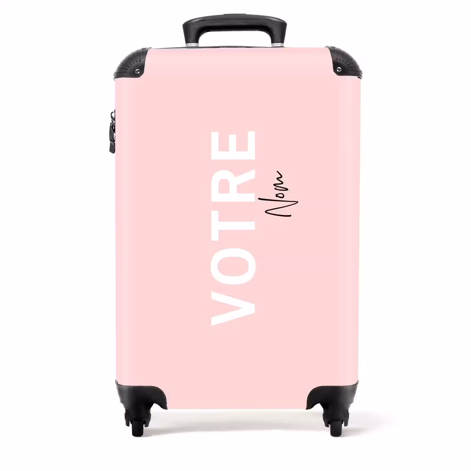 Valise - Fond saumon rose avec lettres blanches et noires — 1