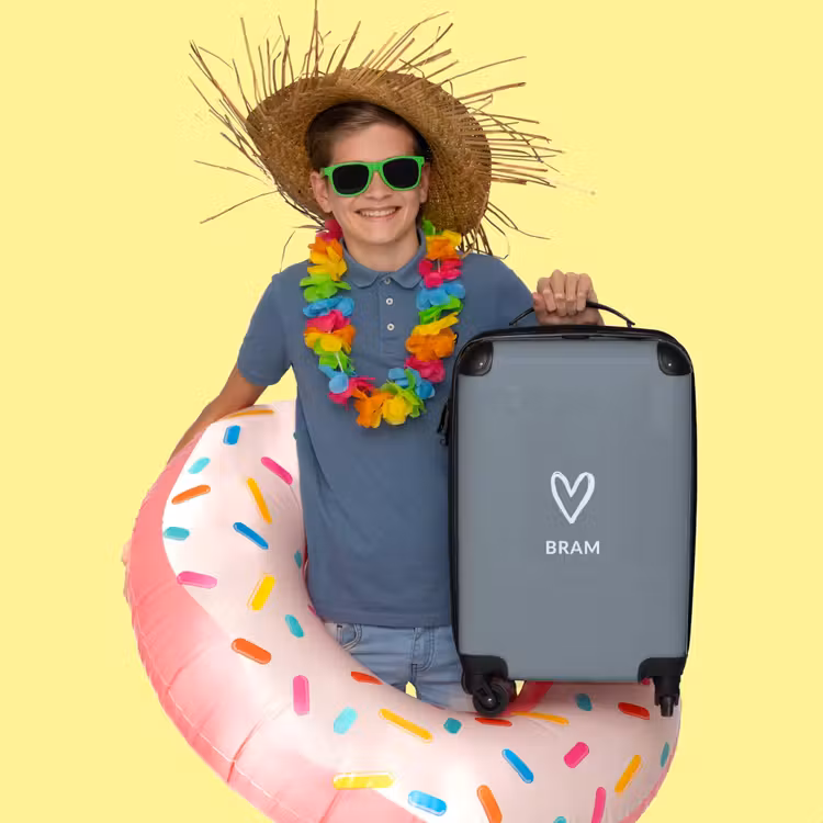 Valise -  Cœur gris-bleu — 2
