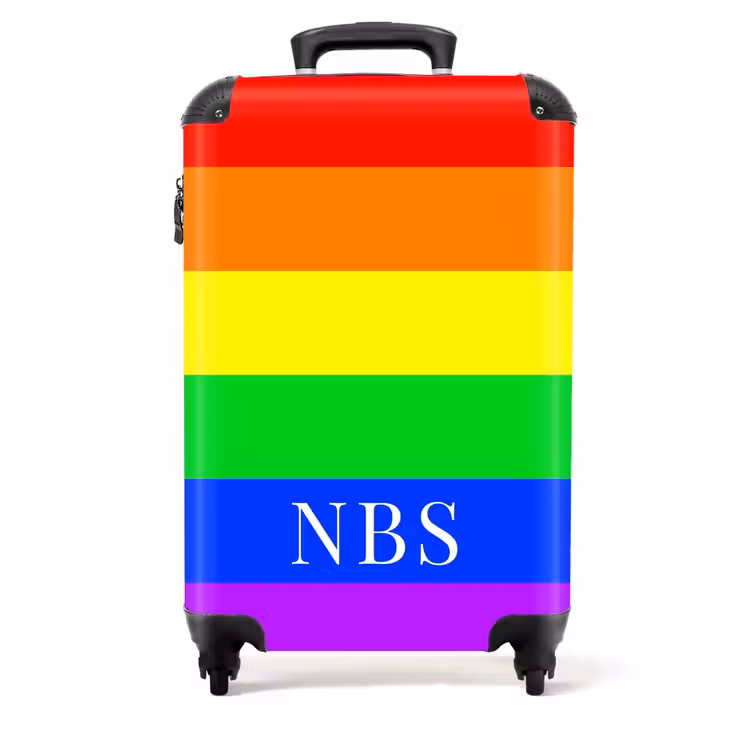 Valise -  Fond arc-en-ciel avec lettres blanches — 1