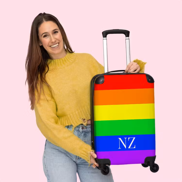 Valise -  Fond arc-en-ciel avec lettres blanches — 4