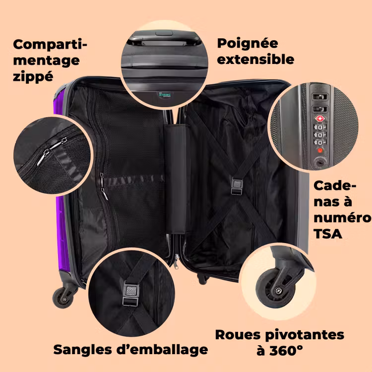 Valise - Fond arc-en-ciel avec lettres noires — 3