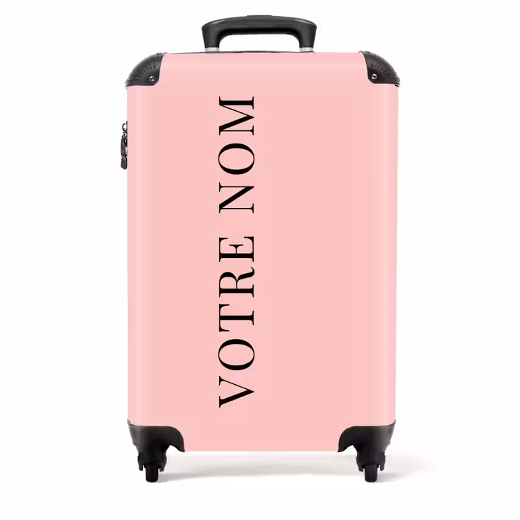 Valise - Fond rose avec lettres noires et blanches — 1