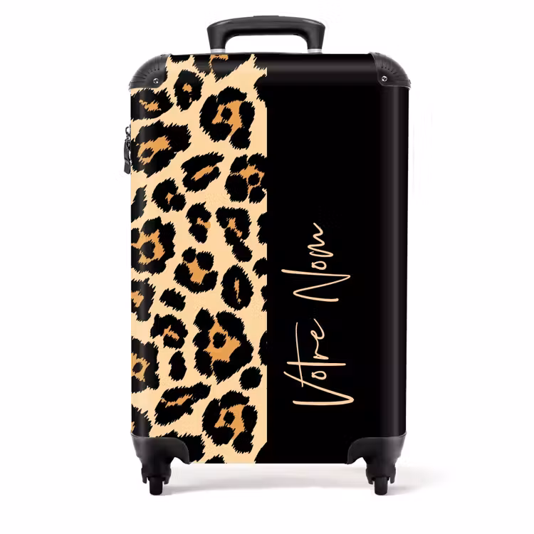 Valise -  Imprimé léopard jaune, orange/marron, noir — 1